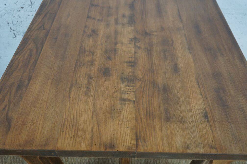 vintage solid oak bistro bar table from the 50s and 60s, restored