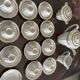 a vintage coffee or tea set in white porcelain with patterns and