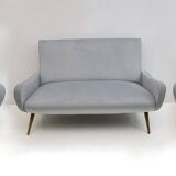 Canapé en velours « Lady » de style Mid-Century Modern de Marco Zanuso, années 50