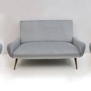 Marco Zanuso Style Mid-Century Modern Velvet Sofa "Lady", 50s