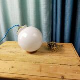 Small white globe table lamp