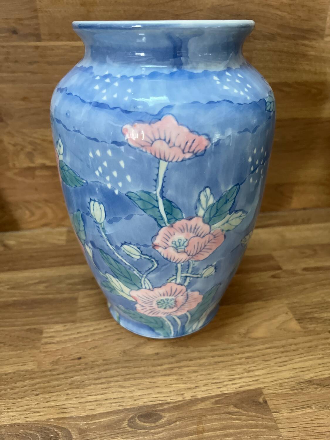 Vintage blue and pink vase
