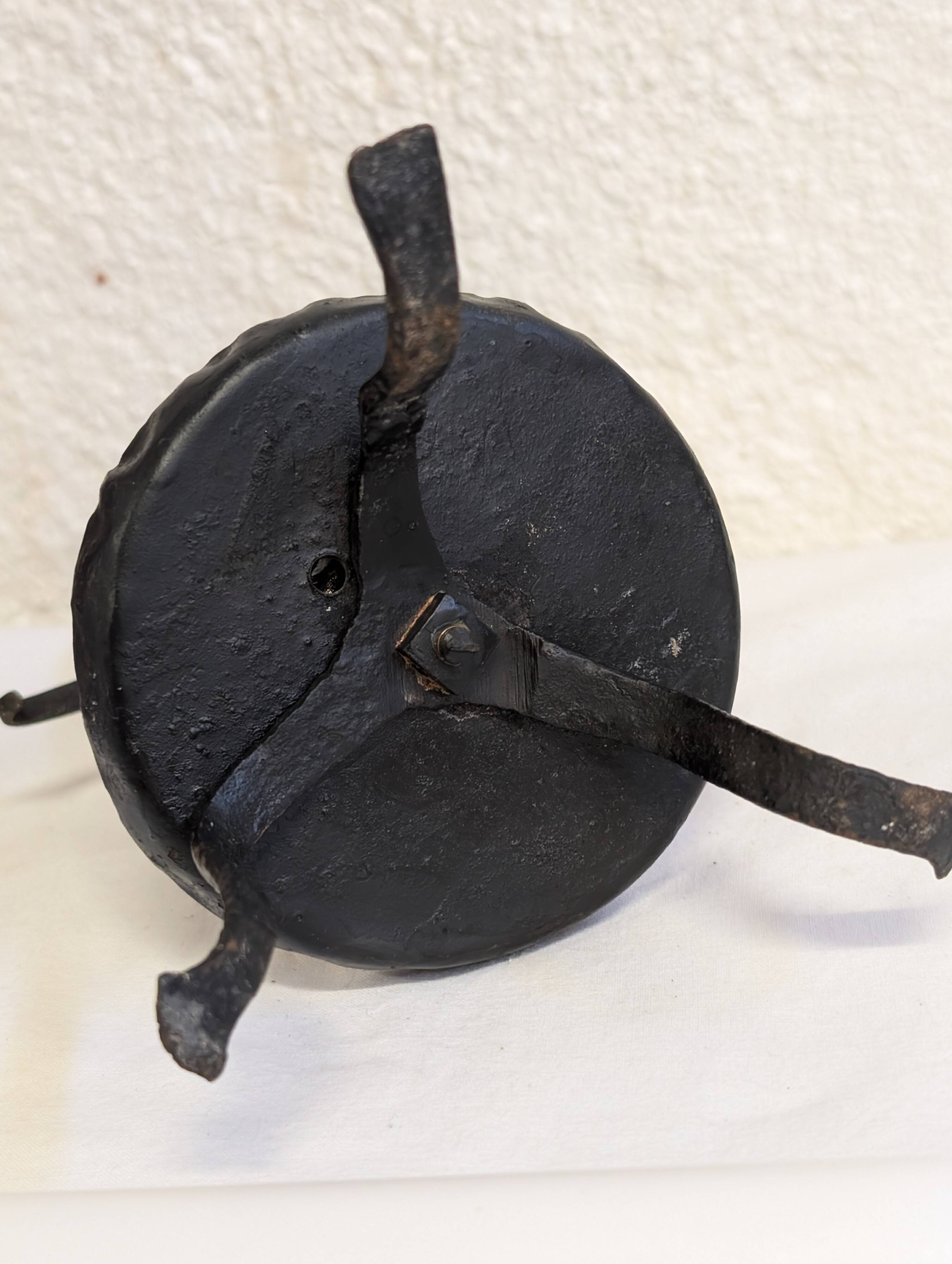 Vintage brutalist wrought iron candlestick