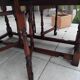 Antique large Gateleg table from the 16th century, oak with marquetry of a rose of the winds.
