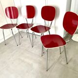 Set of 4 chairs 1960 Formica red perfect condition