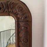 Louis Philippe mirror with wooden pediment 19th century