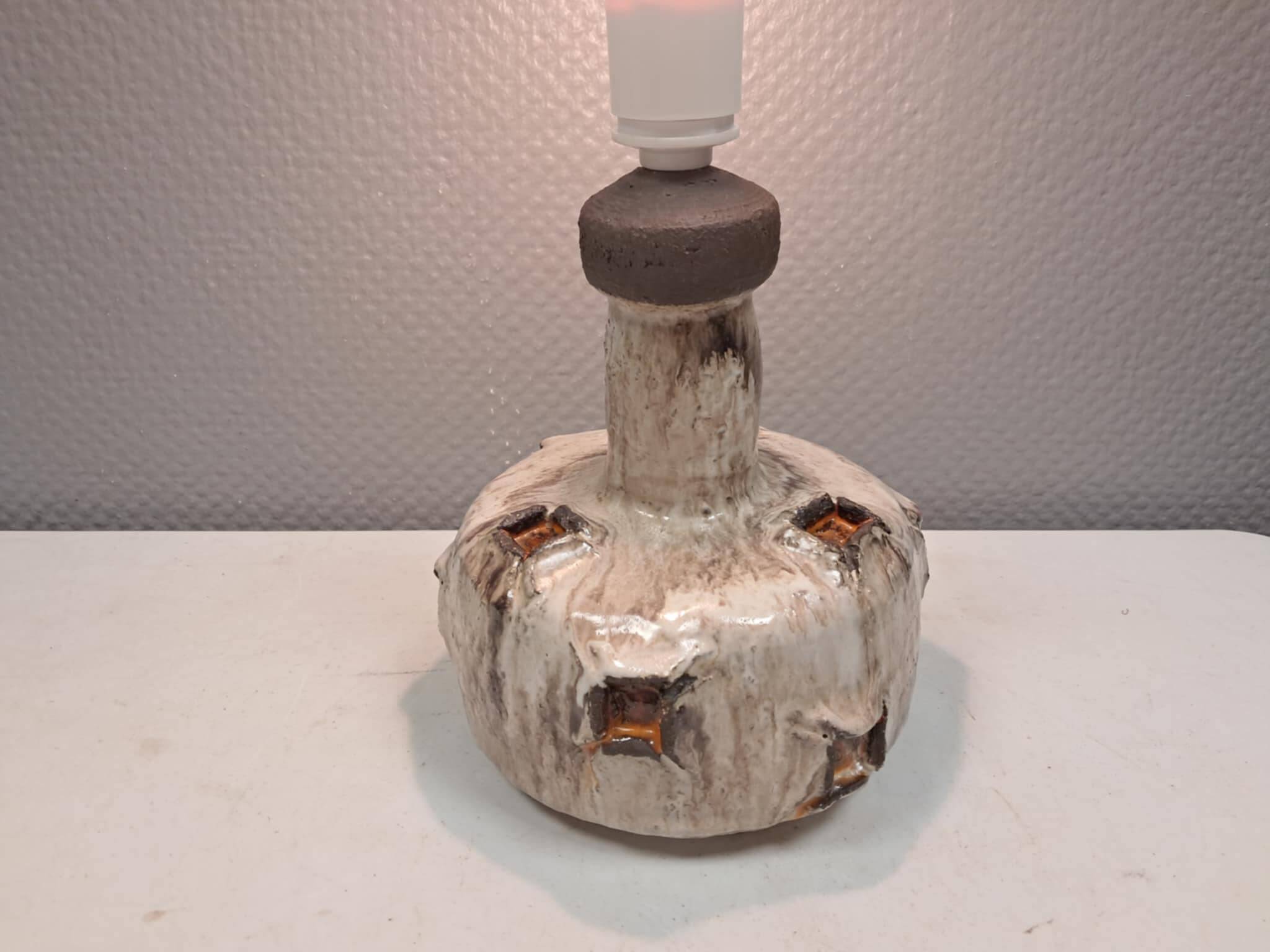 Danish ceramic table lamp from Samsø ceramics 1970-80s
