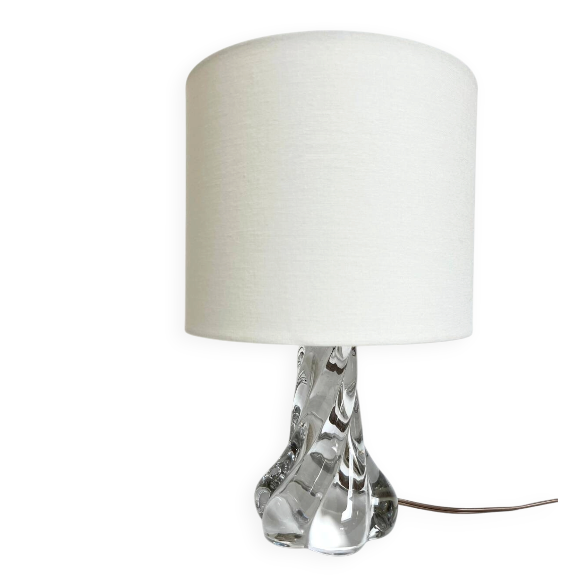 Lampe sculpturale en verre torsadé, années 1970