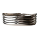 Vintage silver-plated metal bowl with curved relief design, Italy 1960s, elegant appetizer plate
