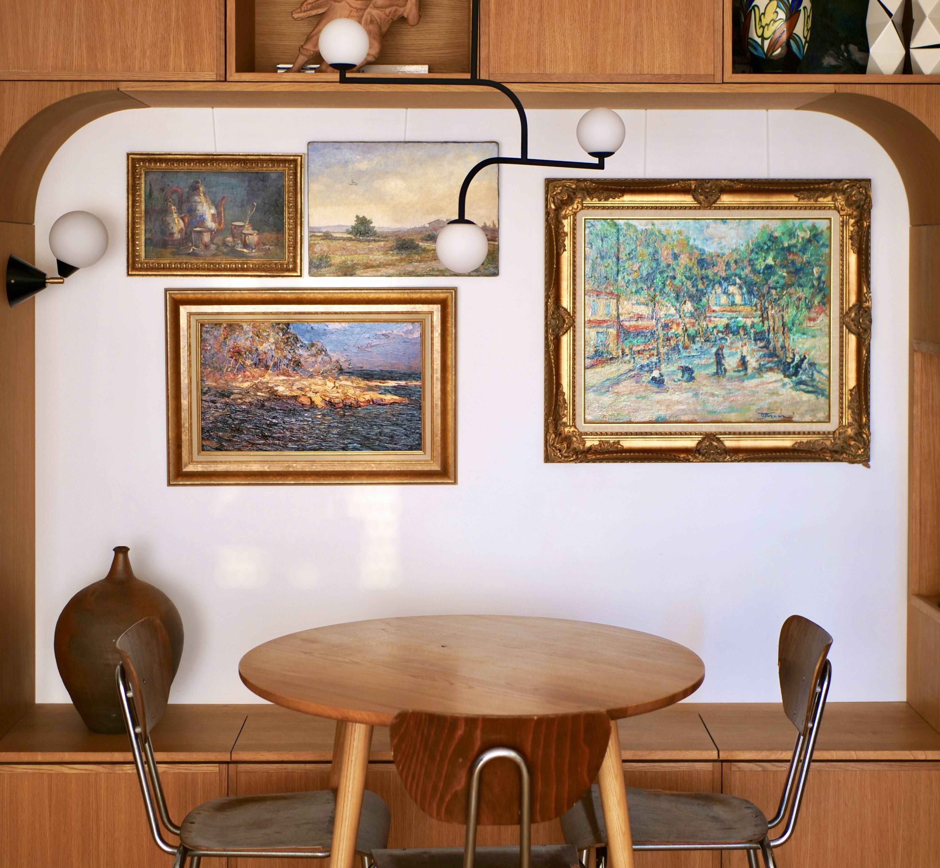 Le Lavandou, oil on panel signed Faraoni