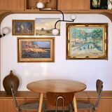Le Lavandou, oil on panel signed Faraoni
