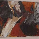 Original Swedish oil on canvas – “Fjällsida” by Sixten Fager – vintage & framed – 45 × 75.5 cm