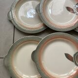 Set of 6 Digoin Sarreguemines fish plates