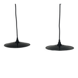 Pair of black enamelled metal bowls