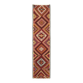 Turkish Handwoven Vintage Herki Kilim 83 cm x 322 cm