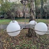 Chrome pendant light.