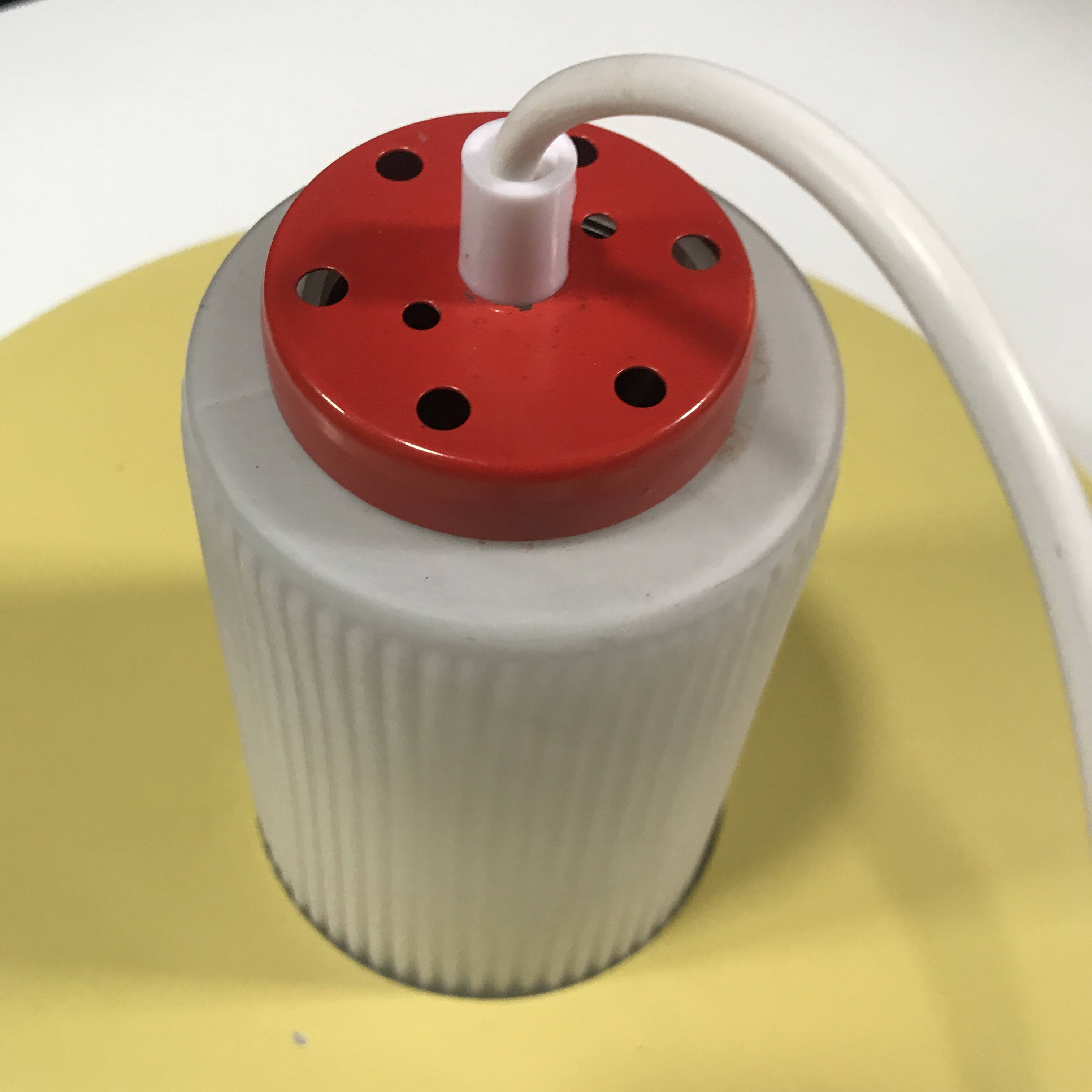 Pendant Lamp • Opaline & Perforated Metal • Jo Hammerborg • Fog & Mørup • 1960