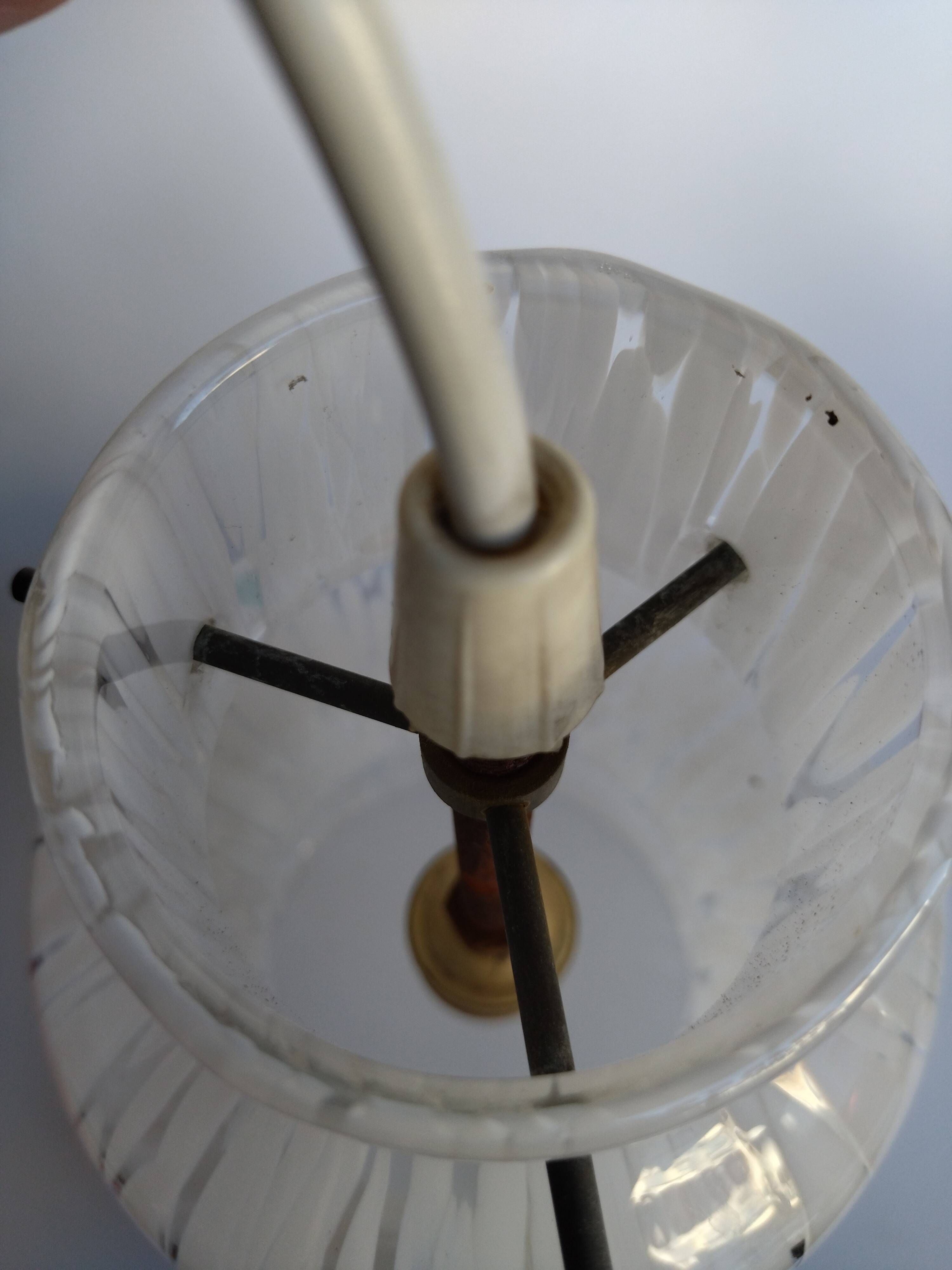 Vintage 70s glass pendant lamp