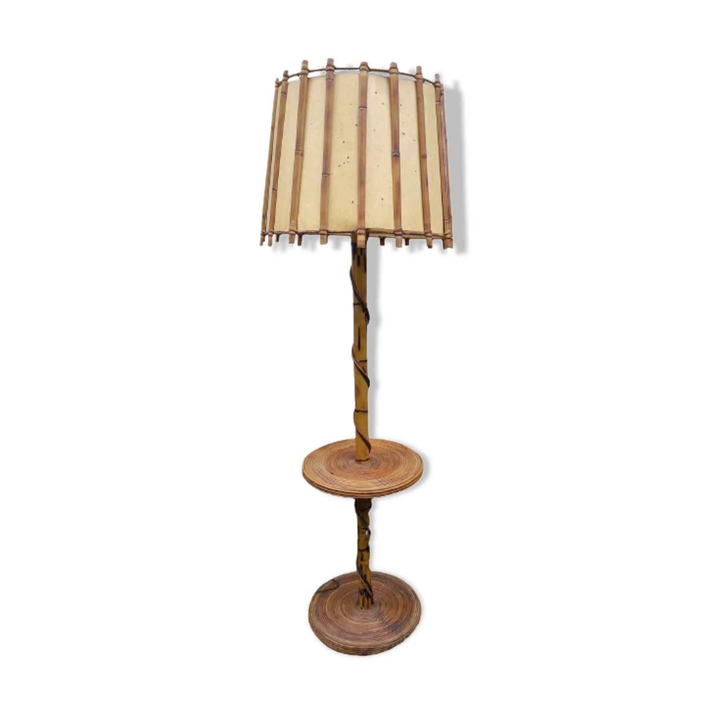 Rattan floor lamp