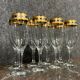 Venice 20th century: 6 Vintage Champagne flutes in crystal and gilding