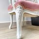 Pink Louis XV style convertible armchair in weathered wood for children