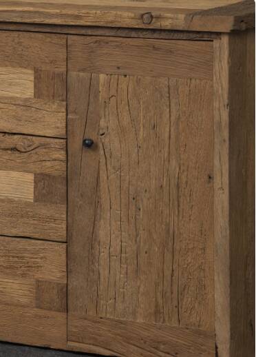 Chest of drawers made from solid 19th-century oak, handcrafted from reclaim