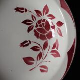 Hollow round plate Corsica Red Digoin Sarreguemines
