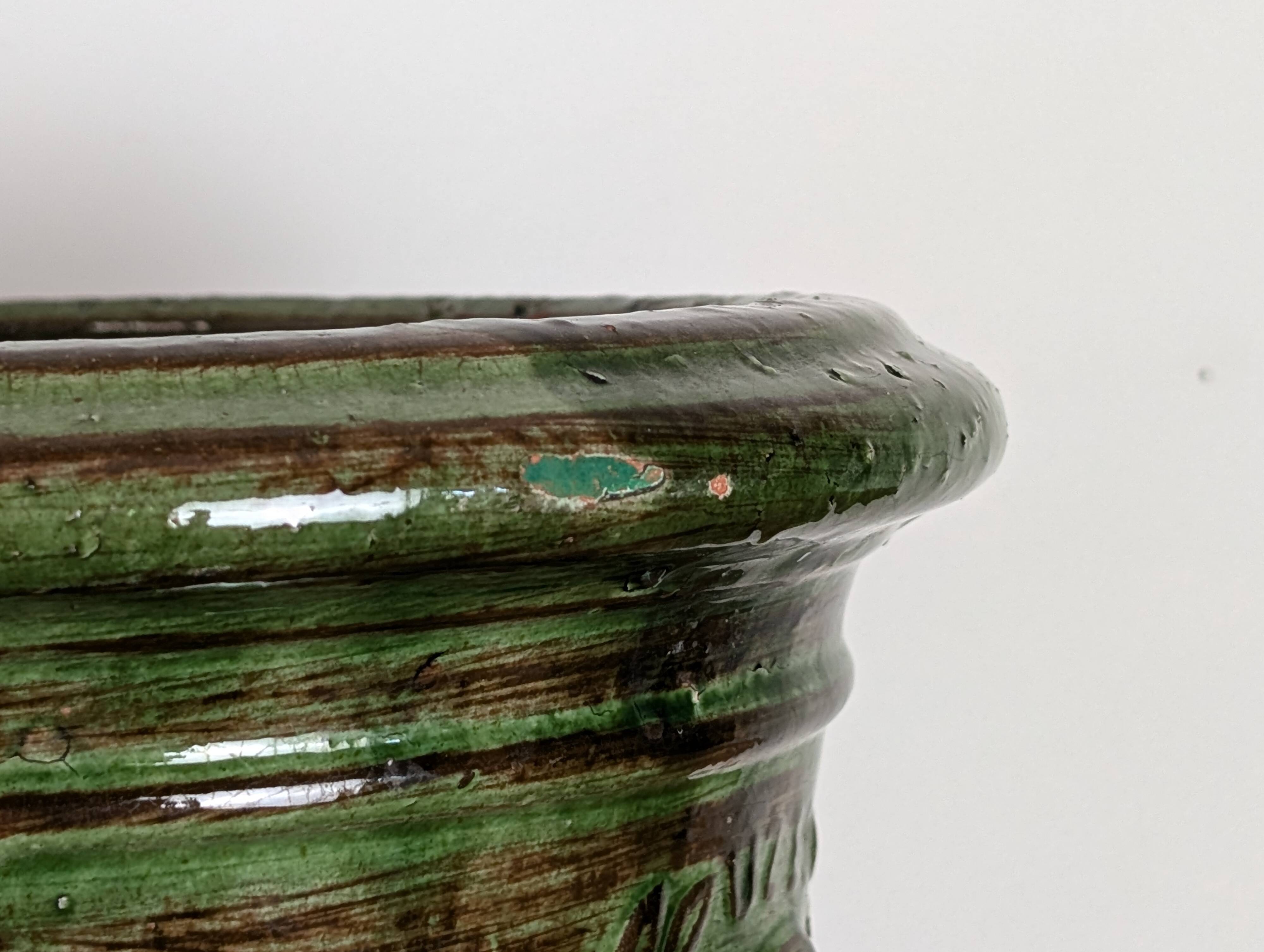 Uzès glazed earthenware planter