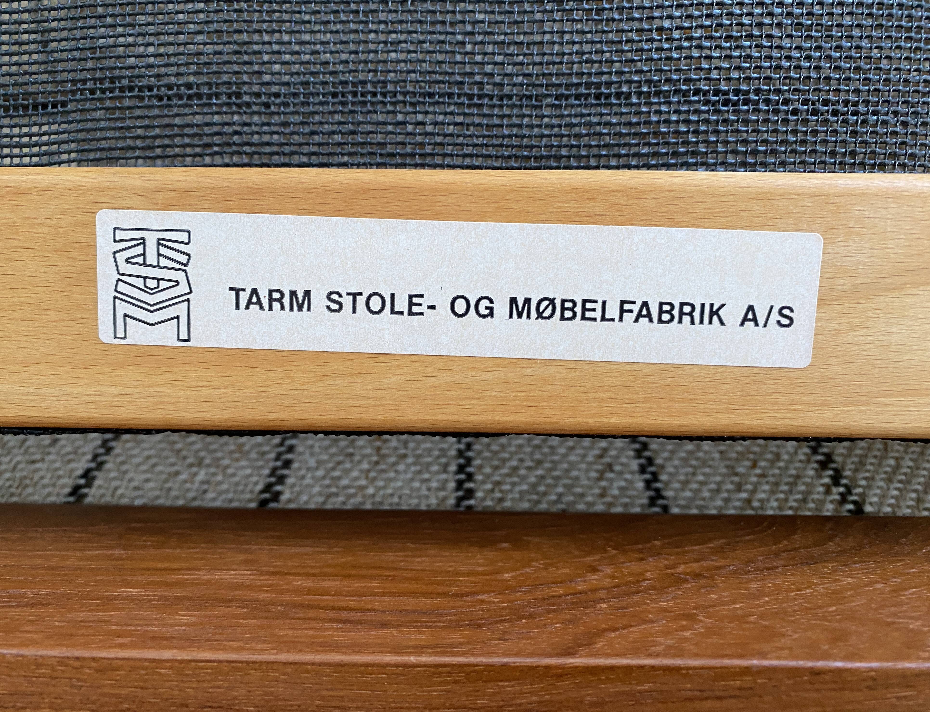 High back relax chair with hocker 1960s by Tarm Stole Denmark