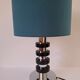 Chrome metal and wood lamp base from the 70s.