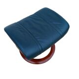 Repose-pieds/pouf en cuir vintage