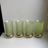 Green granita set consisting of a pitcher and 4 glasses in orangeade 50s