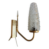 Brass wall lamp and pineapple glass