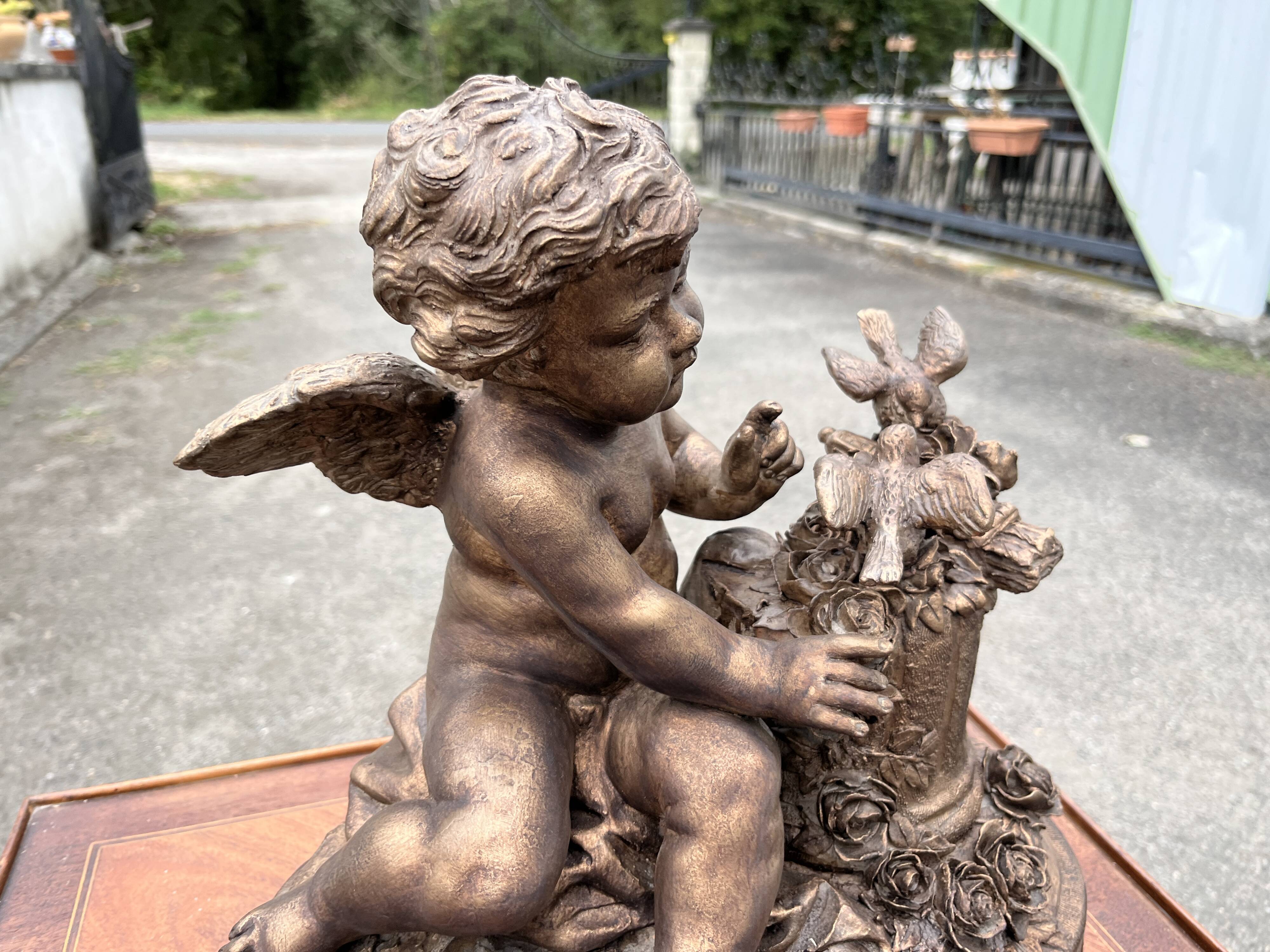 Meyer – Antique terracotta sculpture – Winged putto