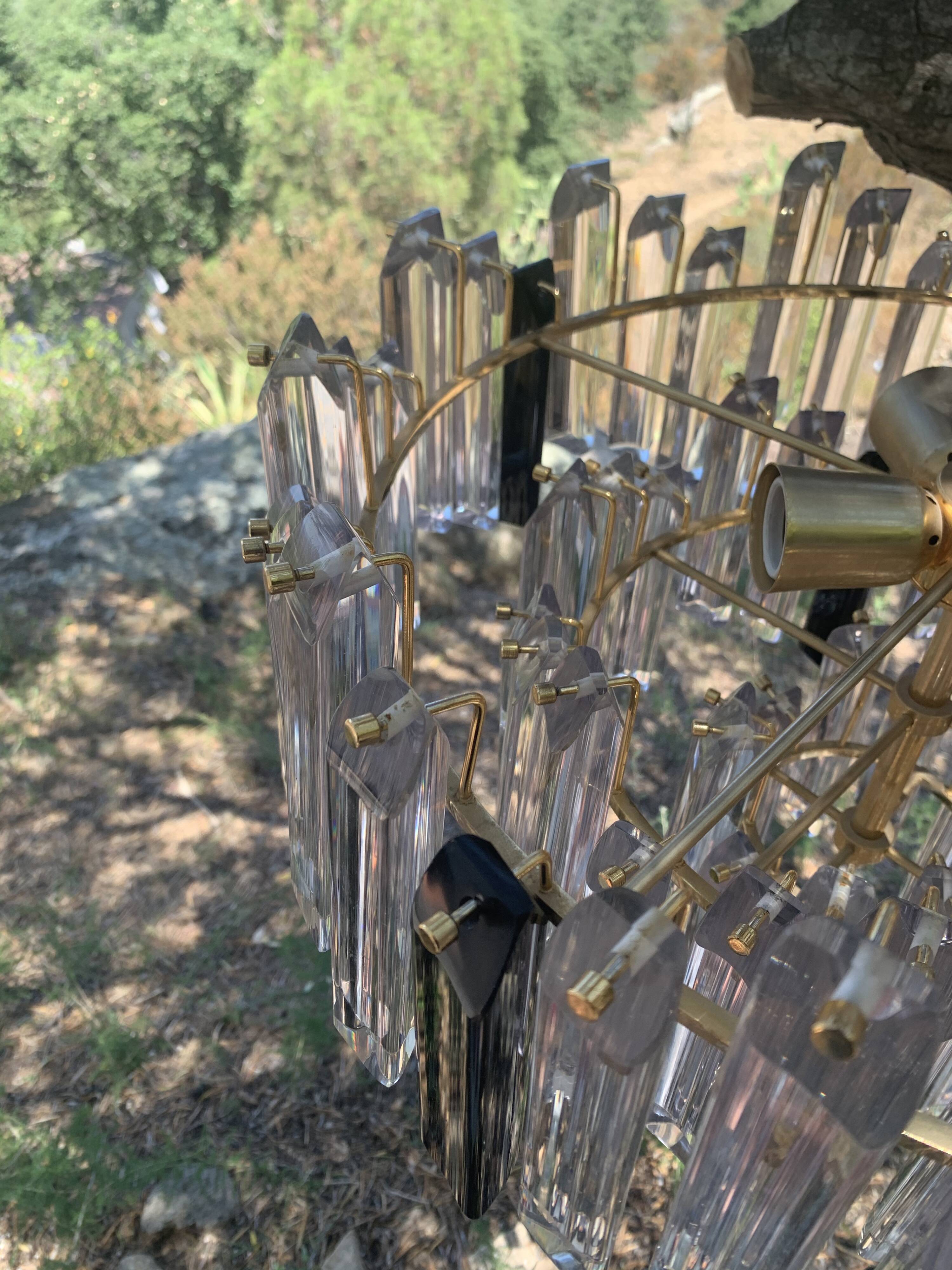 Venini trihedron chandelier in Murano glass