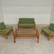 Complete modernist green chalet living room, Czechoslovakia 1970.
