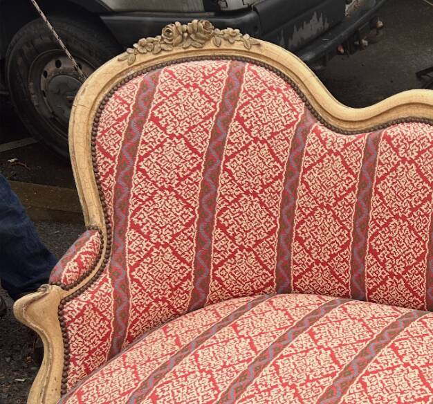 Antique Louis XV style bench, Napoleonic III period.