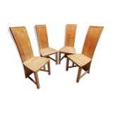 4 chaises en hévéa massif