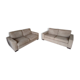 2 beige Alcantara Roche Bobois sofas