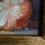 Oil on wood signed gilded frame XX centuries