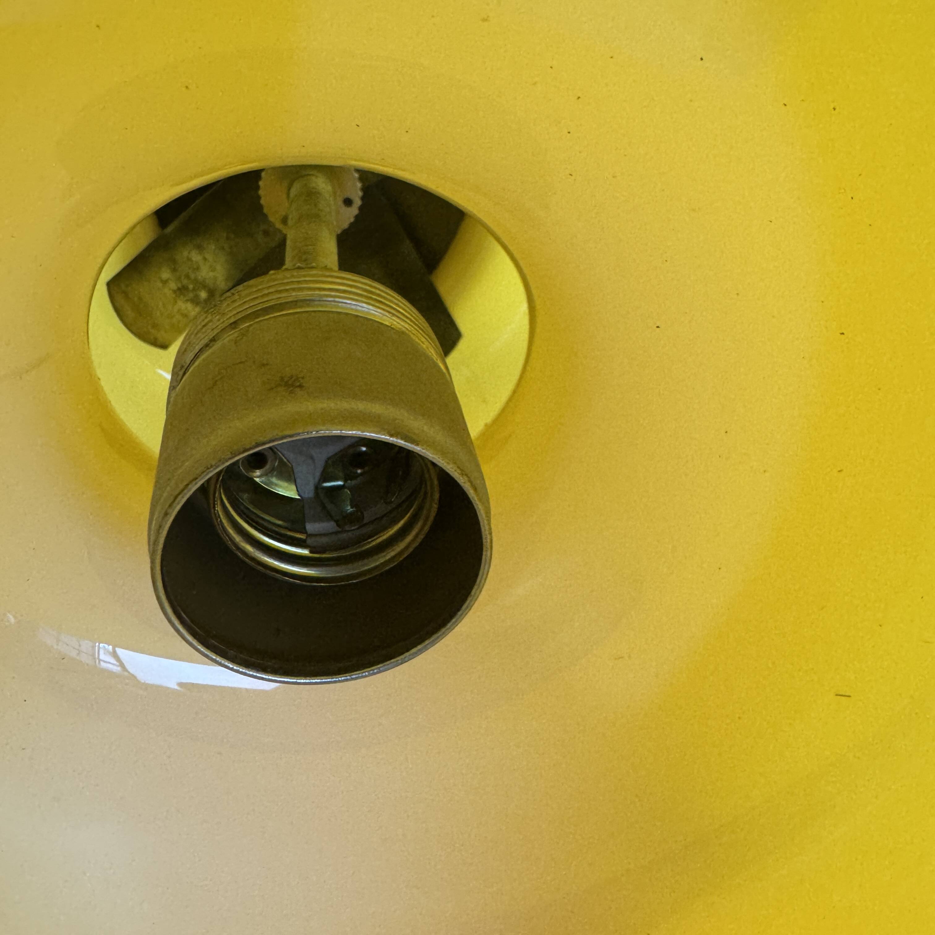 Vintage orange opaline suspension light 1970