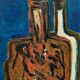 Tableau nature morte aux bouteilles XXe