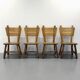 4 Vintage Brutalist Wooden Chairs