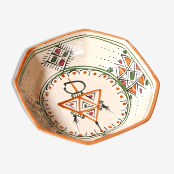 Plat creux marocain en céramique années 70