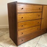 Vintage dresser, five drawers, one door, 60/70