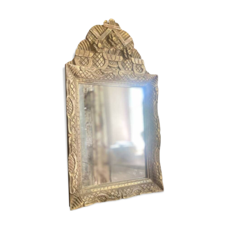 Miroir ancien en bois doré 30x52