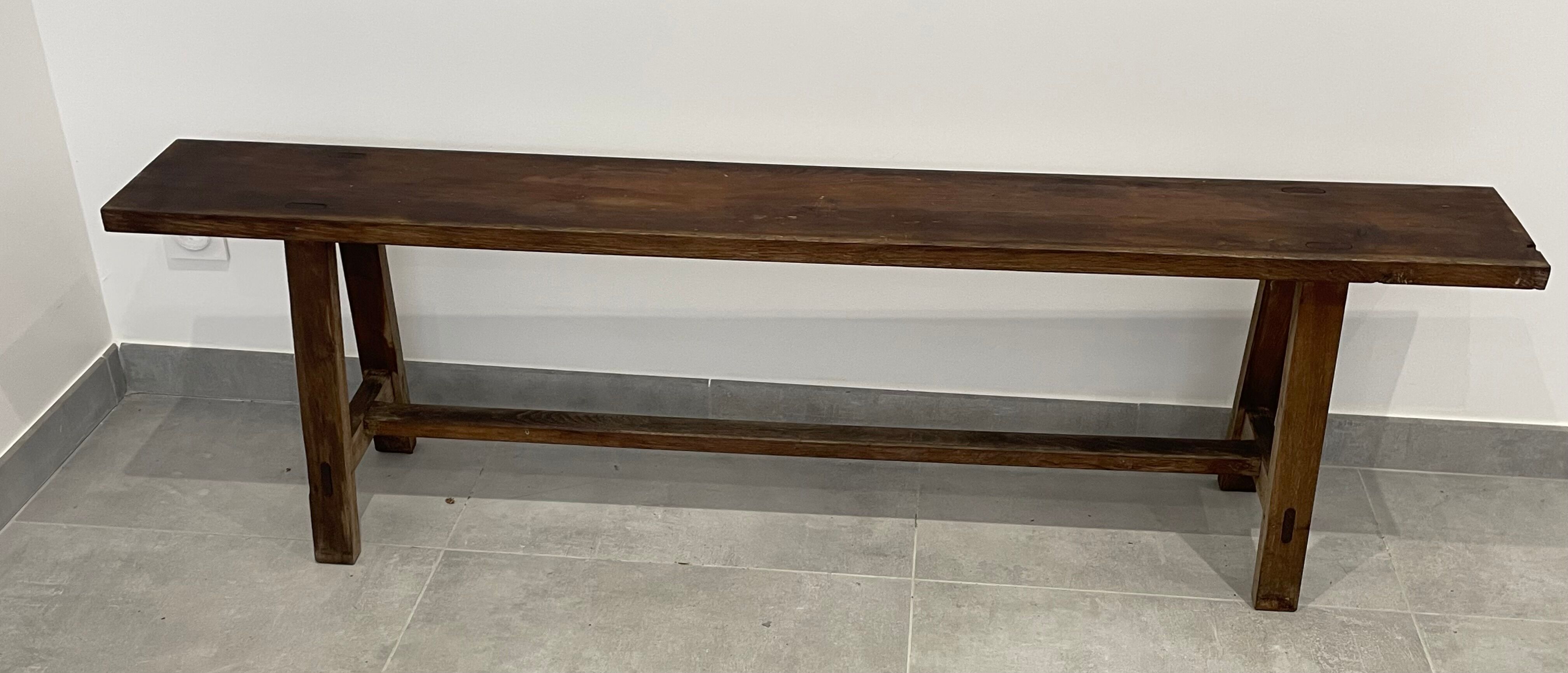 Pair of vintage oak farmhouse benches 3 places