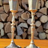 Vintage gilded brass candlesticks