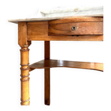 Coiffeuse, meuble de toilette en bois et marbre 80 x 48 cm