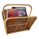 Rattan and cane magazine rack from the 1960s.